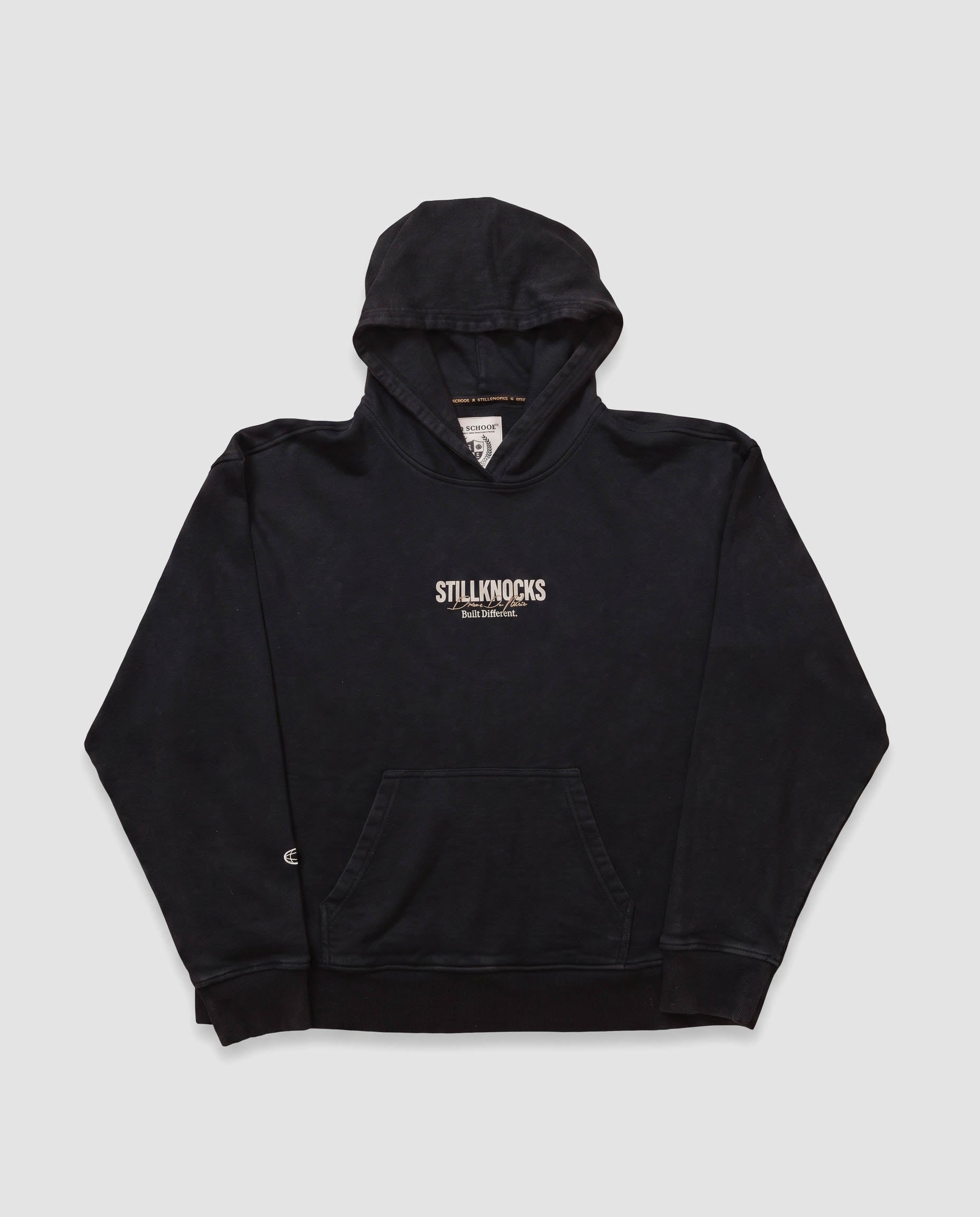 Stillknocks Washed Boxy Hoodie Sweatshirt Black