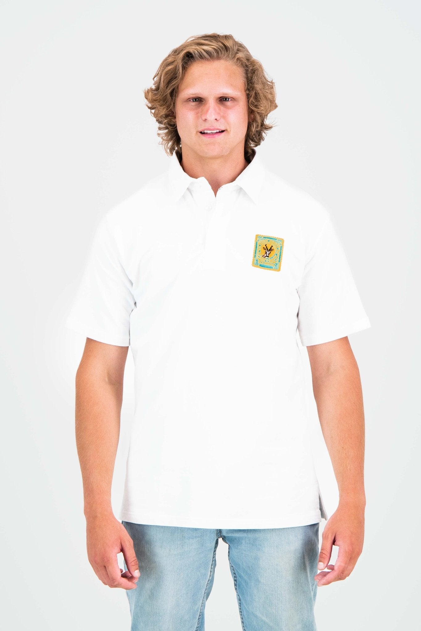 South African Supporters Short Sleeve Jersey - White - Old School SA
